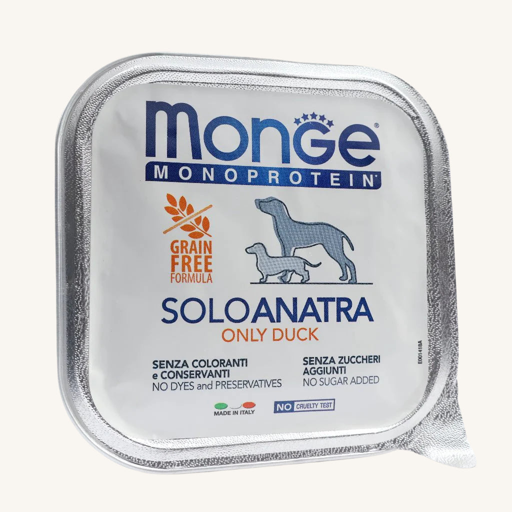 DONACIJA Monge ǀ MONOPROTEINSKA pasja mokra hrana - RACA 150 g od Monge | Na voljo pri Forapet