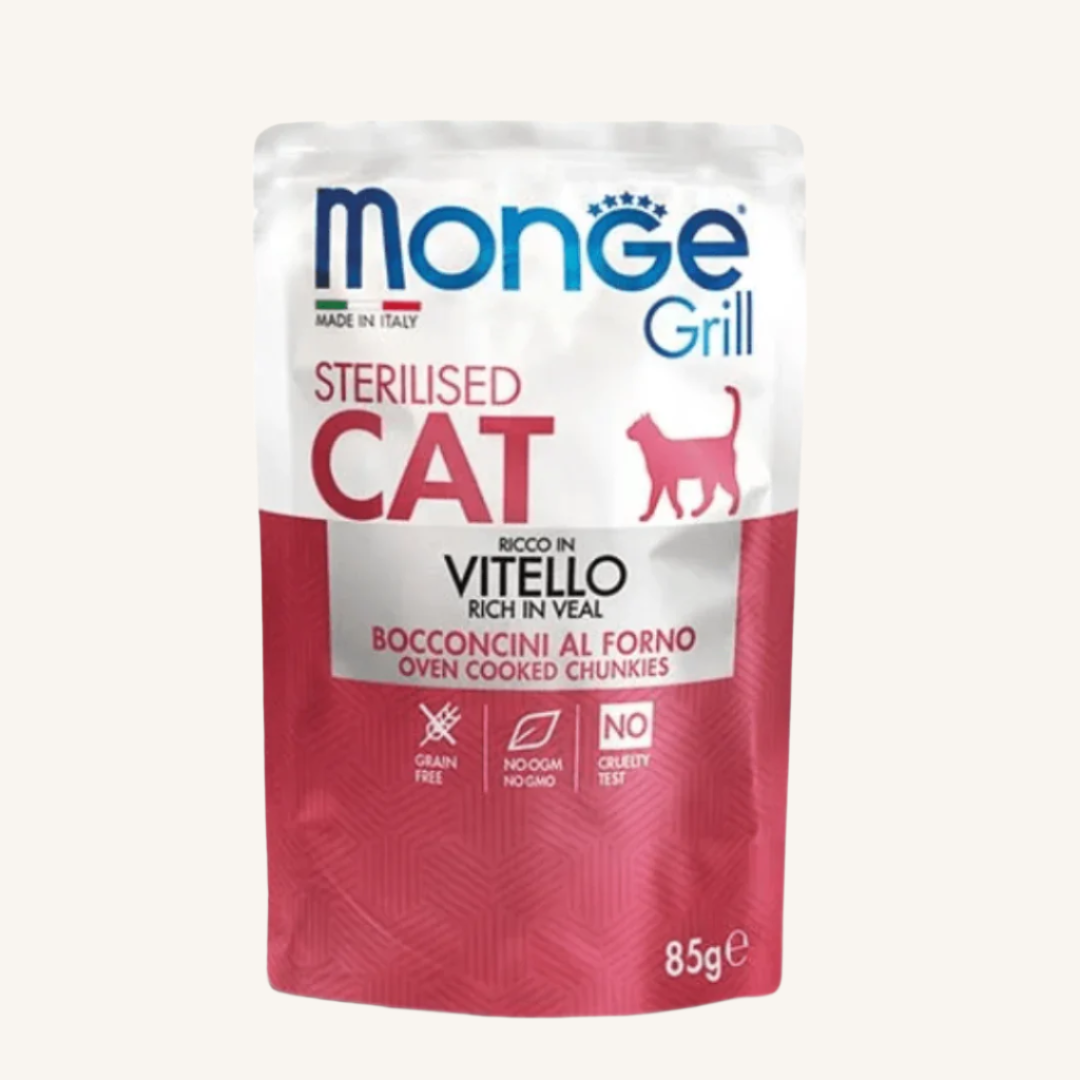 Monge Grill ǀ STERILISED mačja mokra hrana - TELETINA 85 g od Monge | Na voljo pri Forapet