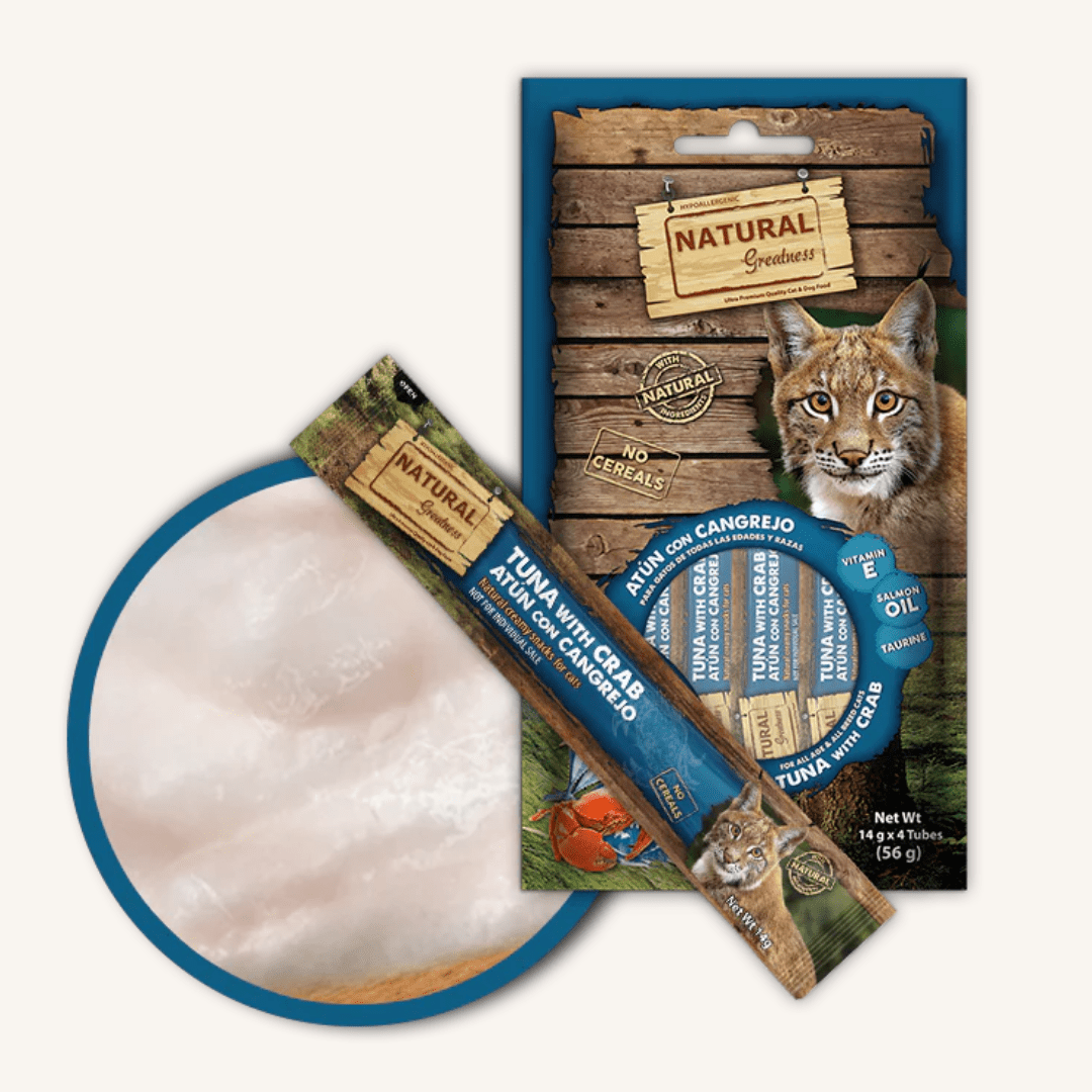 Natural Greatness ǀ mačji kremni priboljšek - TUNA & RAKOVICA 4x14 g od Natural Greatness | Na voljo pri Forapet