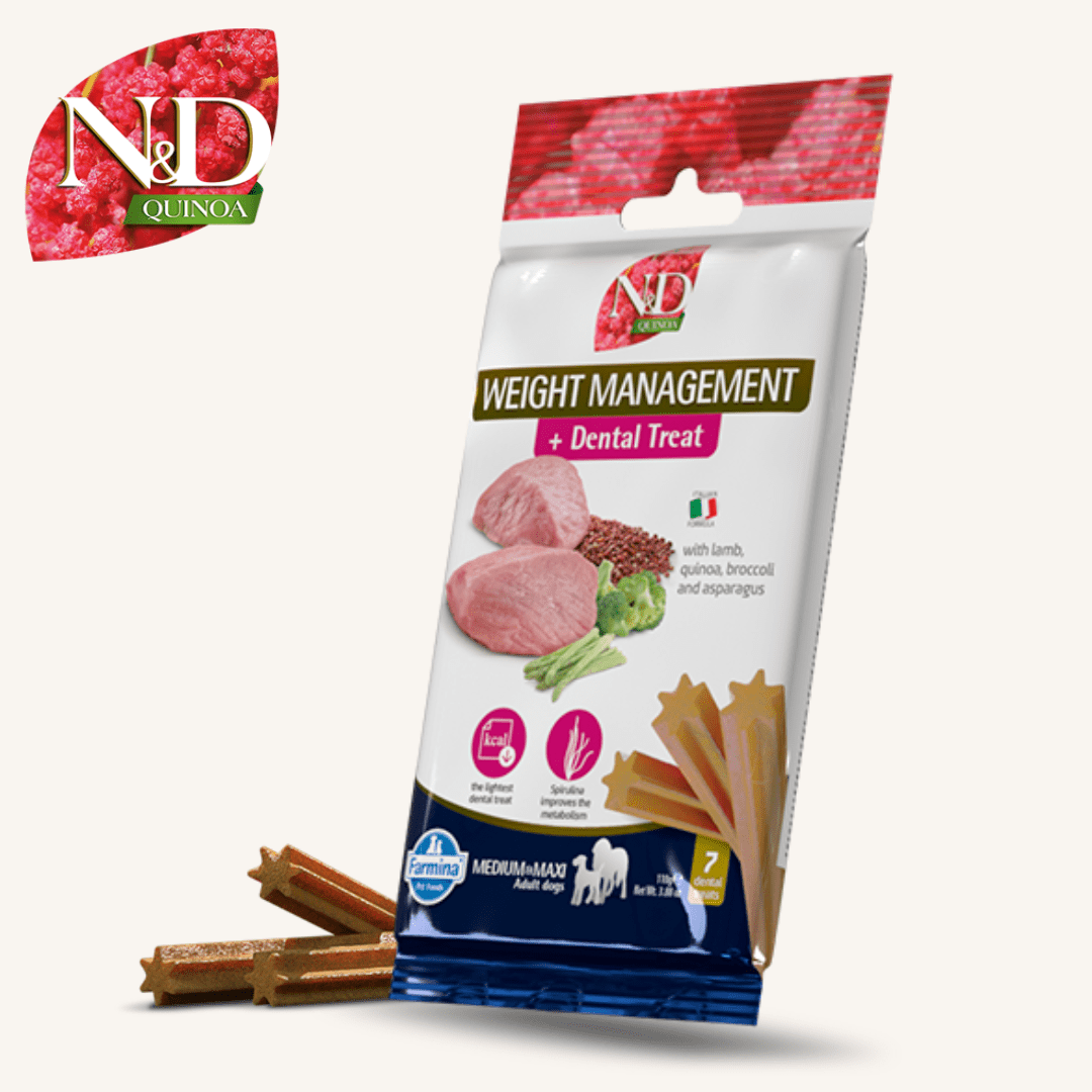 N&D Quinoa ǀ MEDIUM & MAXI pasji priboljški - URAVNAVANJE TEŽE (jagnjetina) 100 g od N&D Quinoa I Farmina | Na voljo pri Forapet