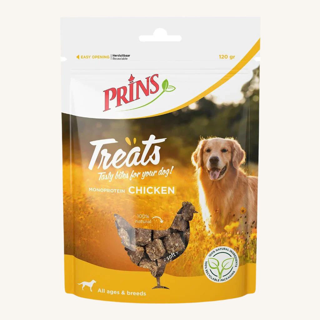 Prins ǀ MONOPROTEINSKI pasji priboljški - PIŠČANEC 120 g od Prins | Na voljo pri Forapet