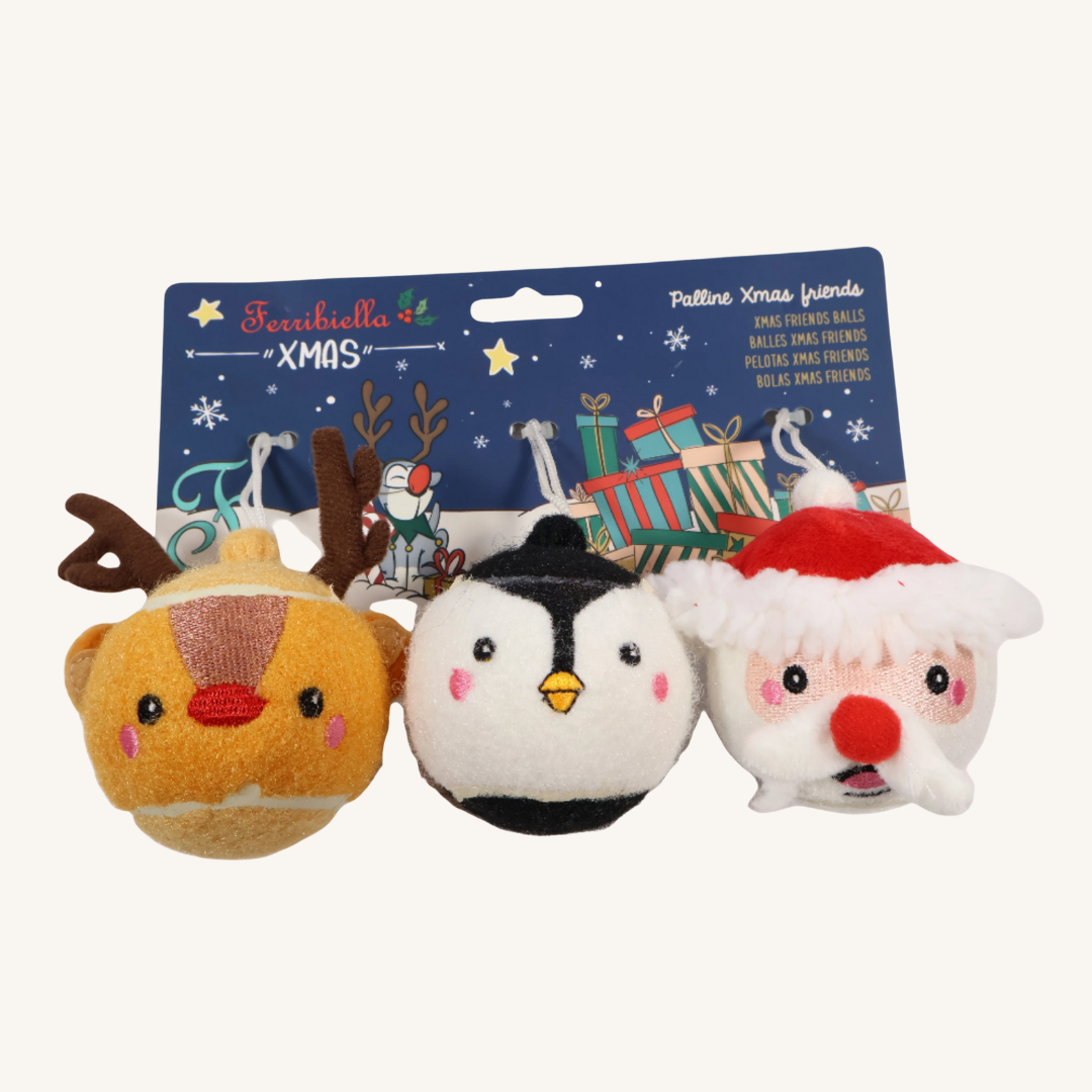 Igrača za pse BOŽIČNA ŽOGA 3 kos