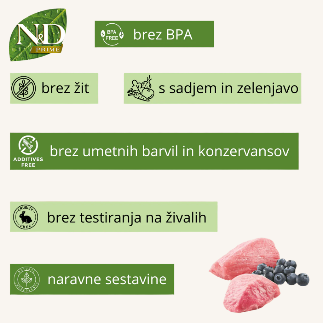 DONACIJA N&D Prime ǀ mačja mokra hrana - JAGNJETINA 70 g od Farmina | Na voljo pri Forapet