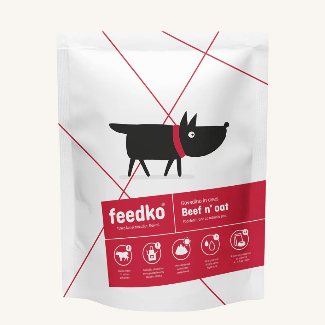 Feedko ǀ dehidrirana pasja hrana GOVEDINA & OVES 1,35 kg (= 4,5 kg) od Feedko | Na voljo pri Forapet