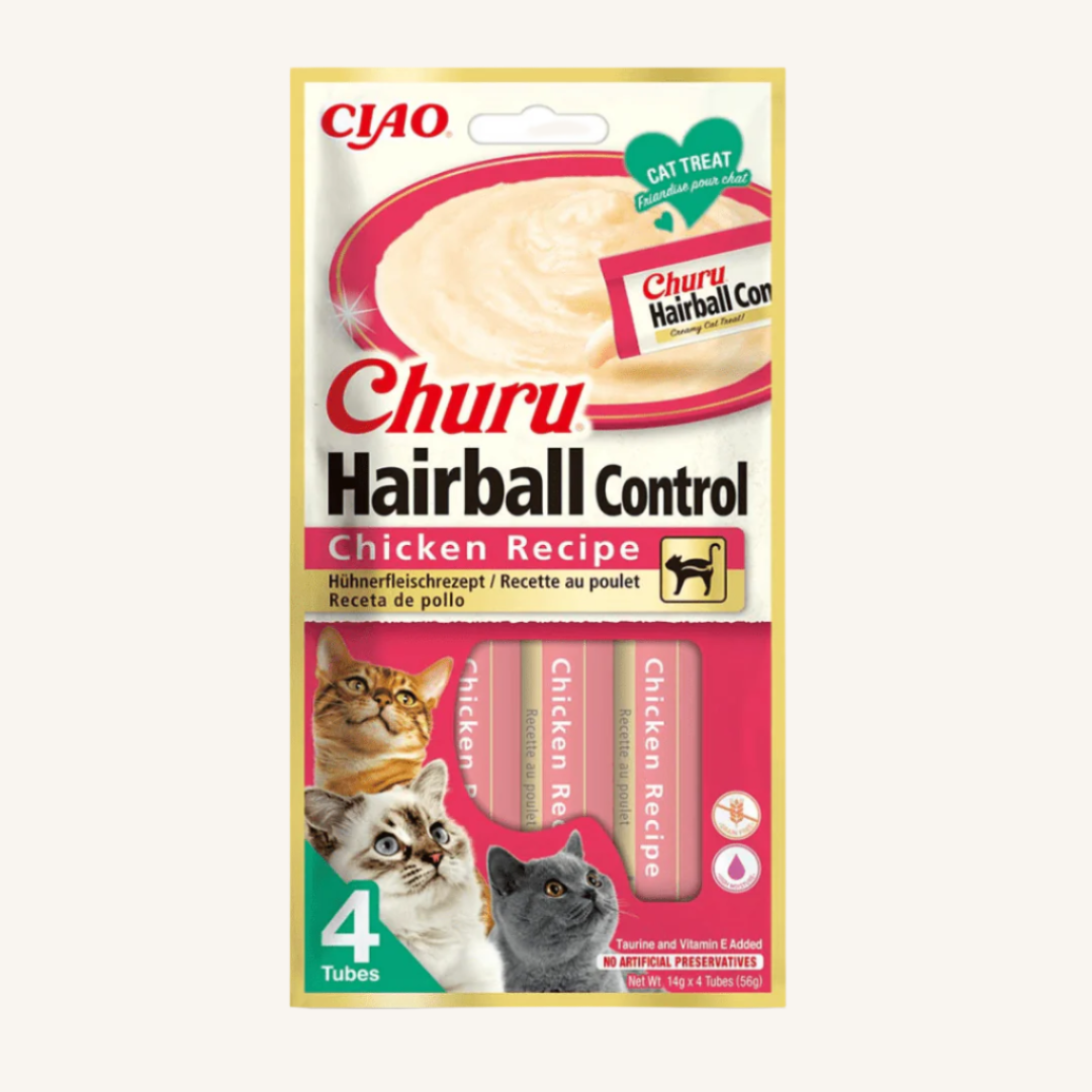 Inaba ǀ mačji kremni priboljšek HAIRBALL - PIŠČANEC 4x14 g od Inaba | Na voljo pri Forapet
