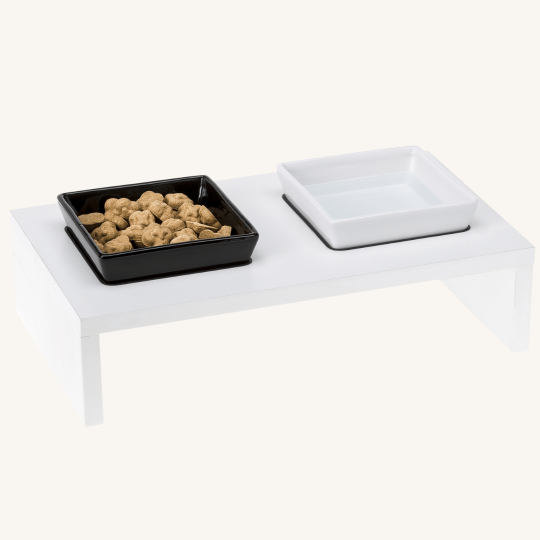 Keramični posodi na lesenem stojalu 40 x 23 x 13 cm od Ferplast | Na voljo pri Forapet