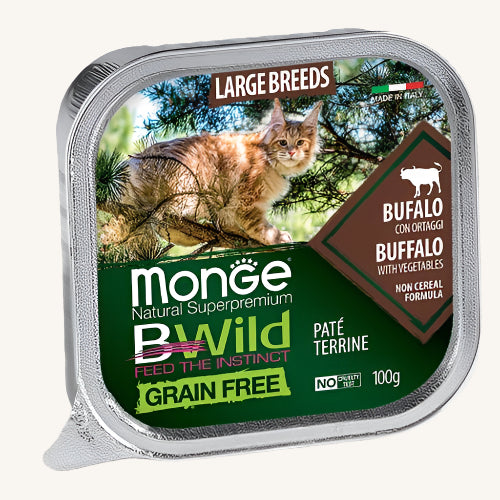 Monge BWild ǀ KITTEN & ADULT pašteta za mačke večjih pasem - BIVOL 100 g od Monge | Na voljo pri Forapet