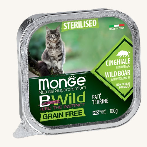 Monge BWild ǀ STERILISED mačja pašteta - DIVJA SVINJA 100 g od Monge | Na voljo pri Forapet