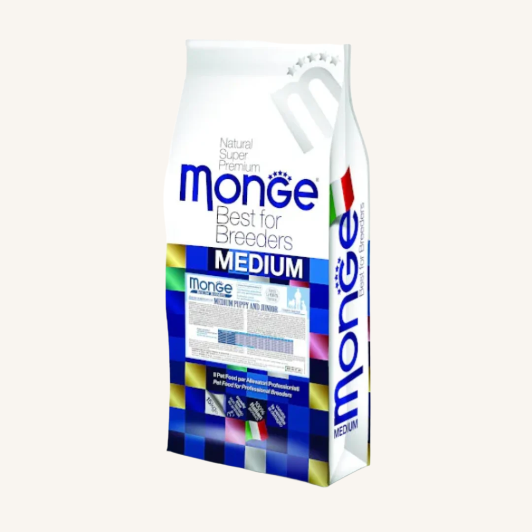 Monge ǀ MEDIUM PUPPY & JUNIOR pasji briketi - PIŠČANEC od Monge | Na voljo pri Forapet