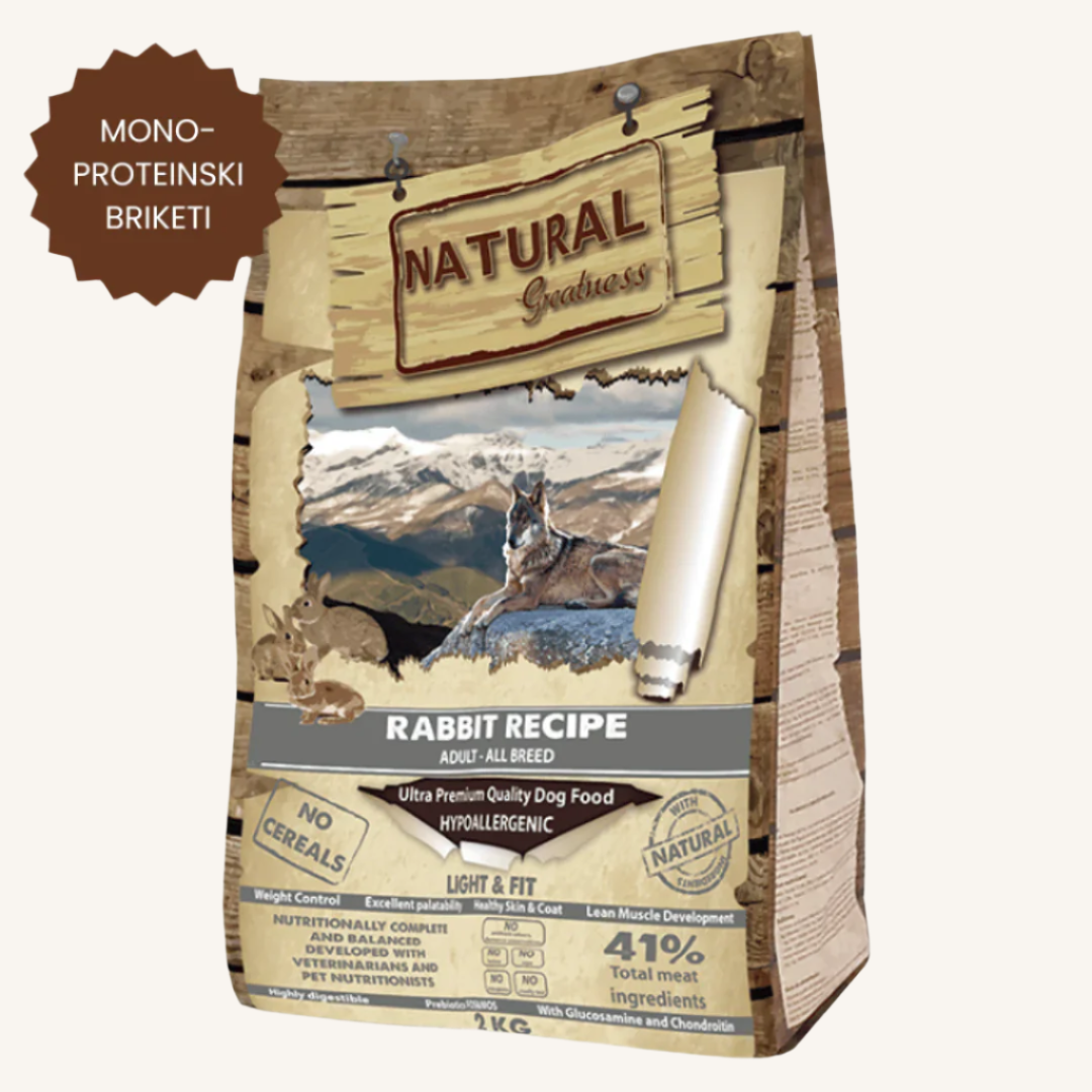 Natural Greatness ǀ MEDIUM & MAXI ADULT & SENIOR pasji briketi - URAVNAVANJE TEŽE (kunec) od Natural Greatness | Na voljo pri Forapet