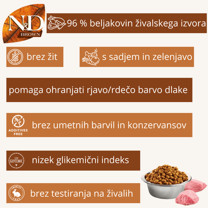N&D Brown ǀ MINI pasji briketi - JAGNJETINA 2 kg od N&D Brown I Farmina | Na voljo pri Forapet