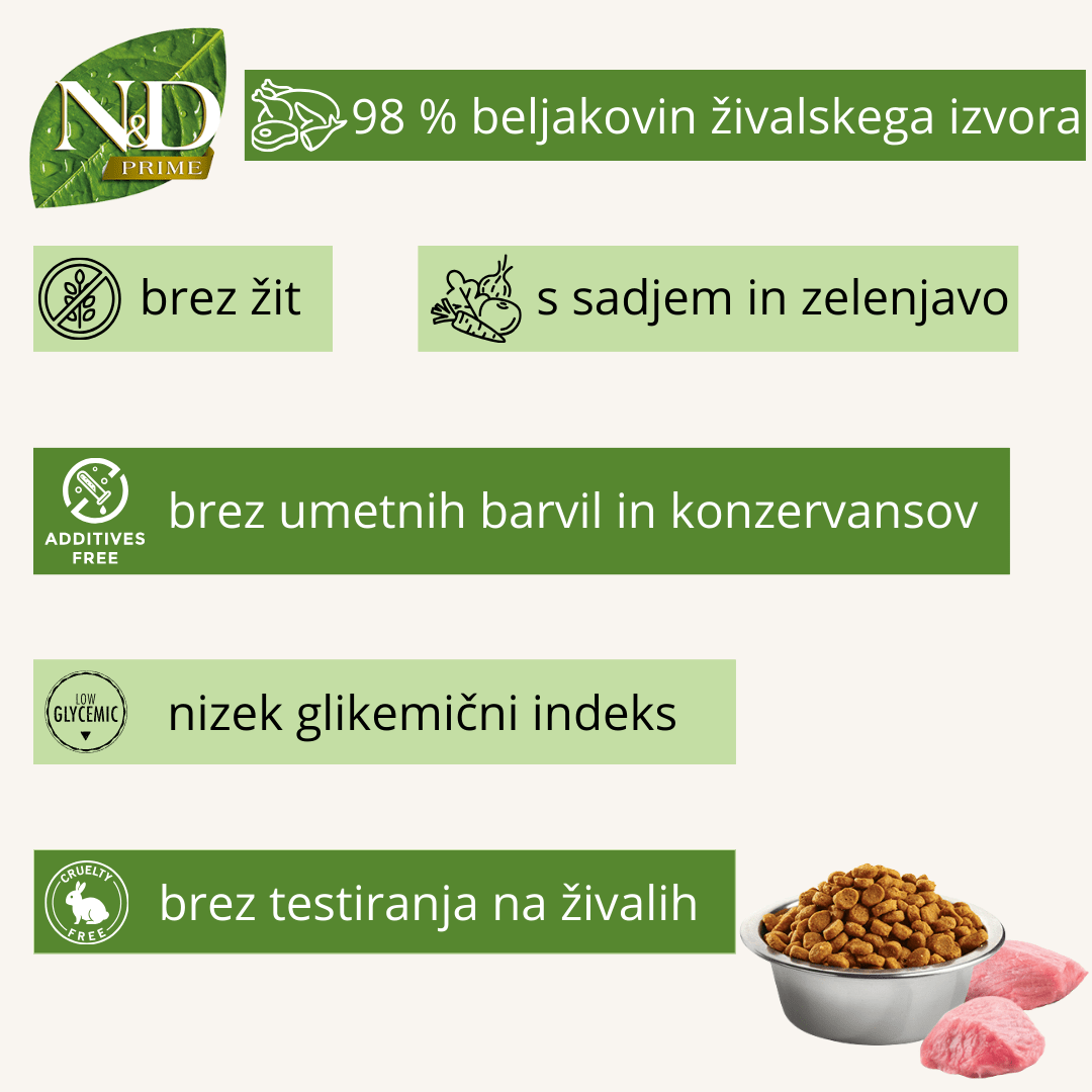 N&D Prime ǀ mačji briketi - DIVJA SVINJA od N&D Prime I Farmina | Na voljo pri Forapet