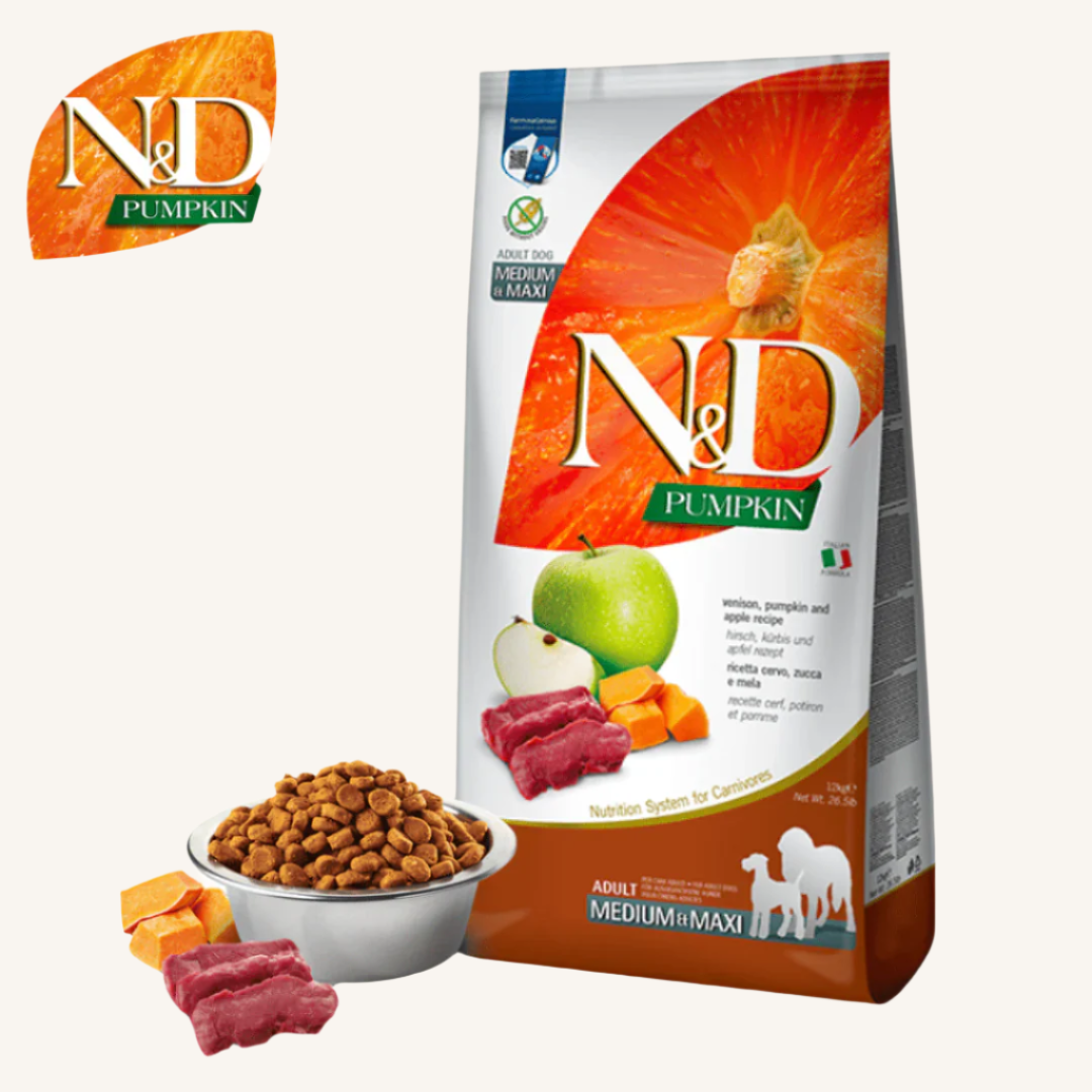 N&D Pumpkin ǀ MEDIUM & MAXI pasji briketi - DIVJAČINA 12 kg od N&D Pumpkin I Farmina | Na voljo pri Forapet