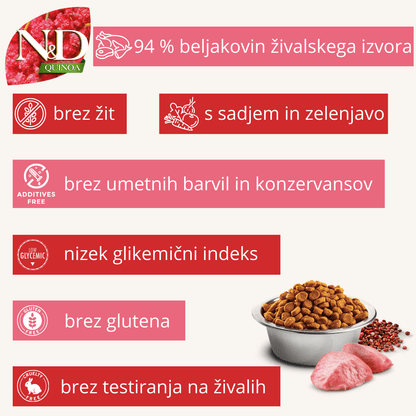 N&D Quinoa ǀ ALL SIZES pasji briketi - URAVNAVANJE TEŽE (jagnjetina) od N&D Quinoa I Farmina | Na voljo pri Forapet