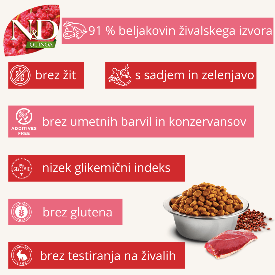 N&D Quinoa ǀ MEDIUM & MAXI pasji briketi - STERILISED (raca) od N&D Quinoa I Farmina | Na voljo pri Forapet