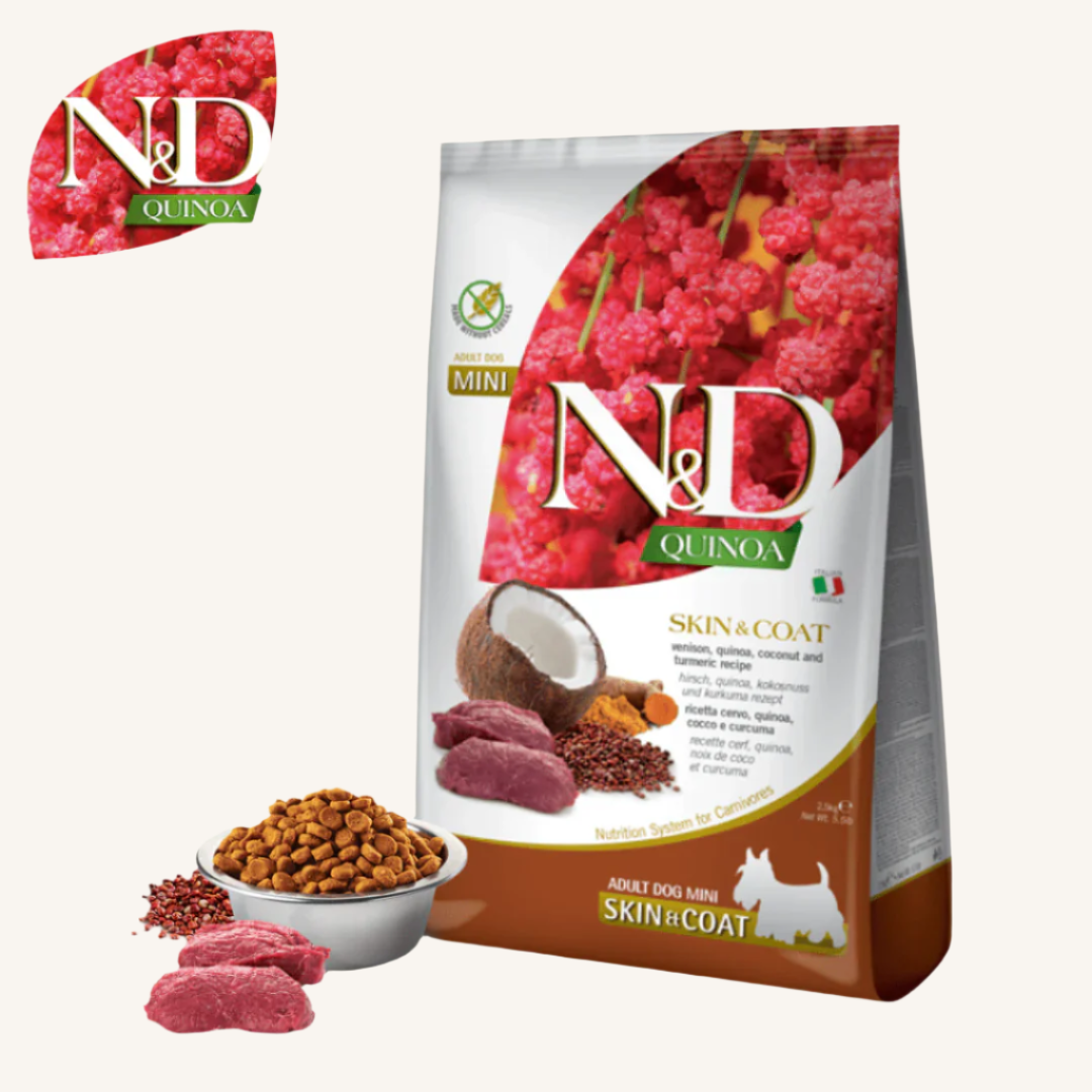 N&D Quinoa ǀ MINI pasji briketi - OBČUTLJIVA KOŽA (divjačina) od N&D Quinoa I Farmina | Na voljo pri Forapet