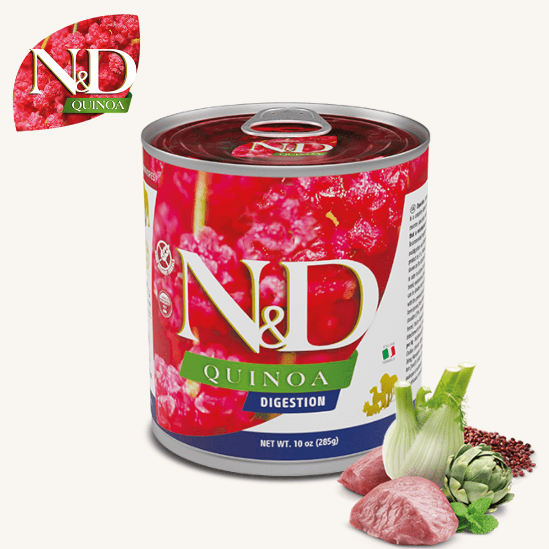 N&D Quinoa ǀ pasja mokra hrana - JAGNJETINA (podpora prebavi) 285 g od N&D Quinoa I Farmina | Na voljo pri Forapet