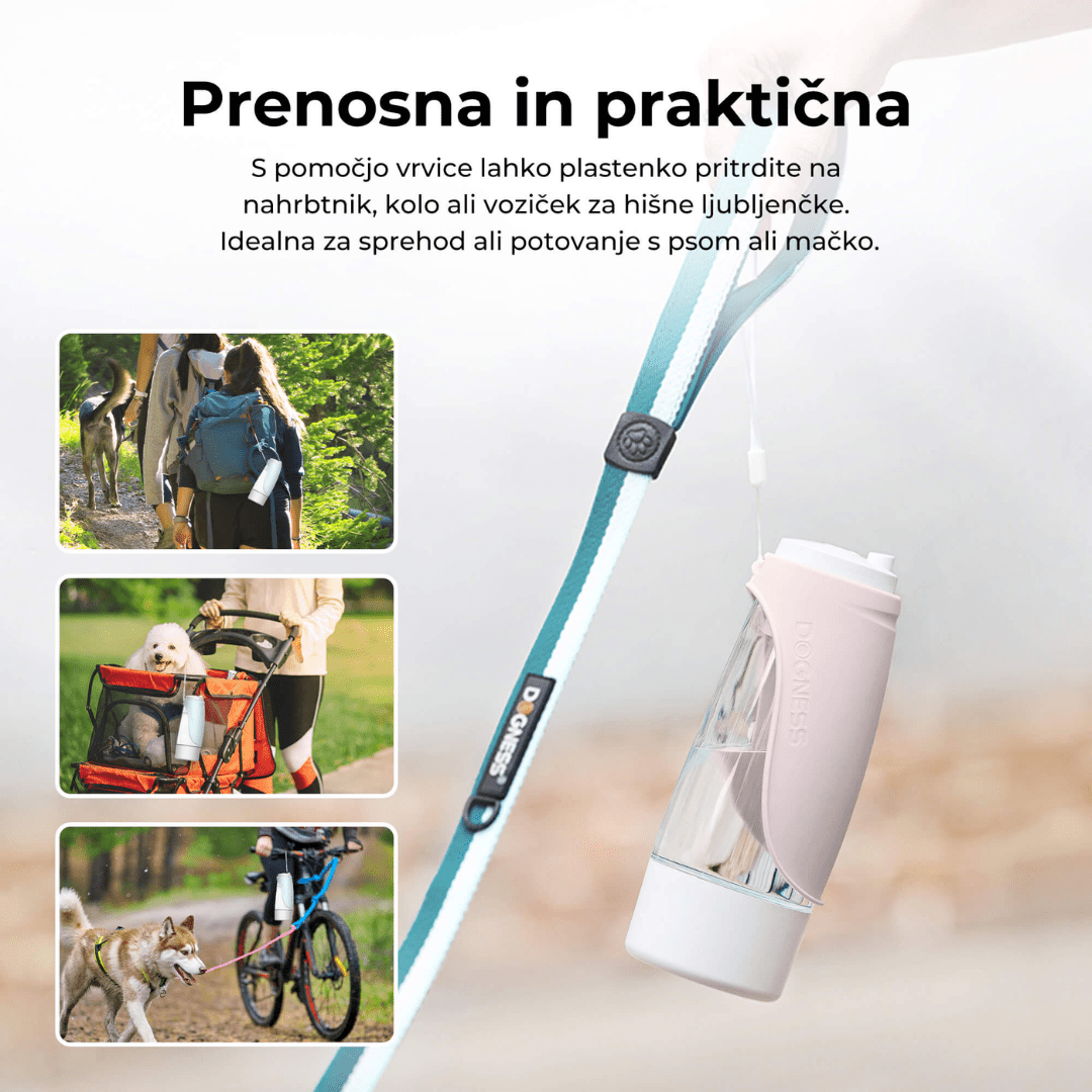 Potovalna steklenica za vodo 2v1 438 ml od Dogness | Na voljo pri Forapet