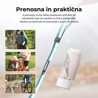 Potovalna steklenica za vodo 2v1 438 ml od Dogness | Na voljo pri Forapet
