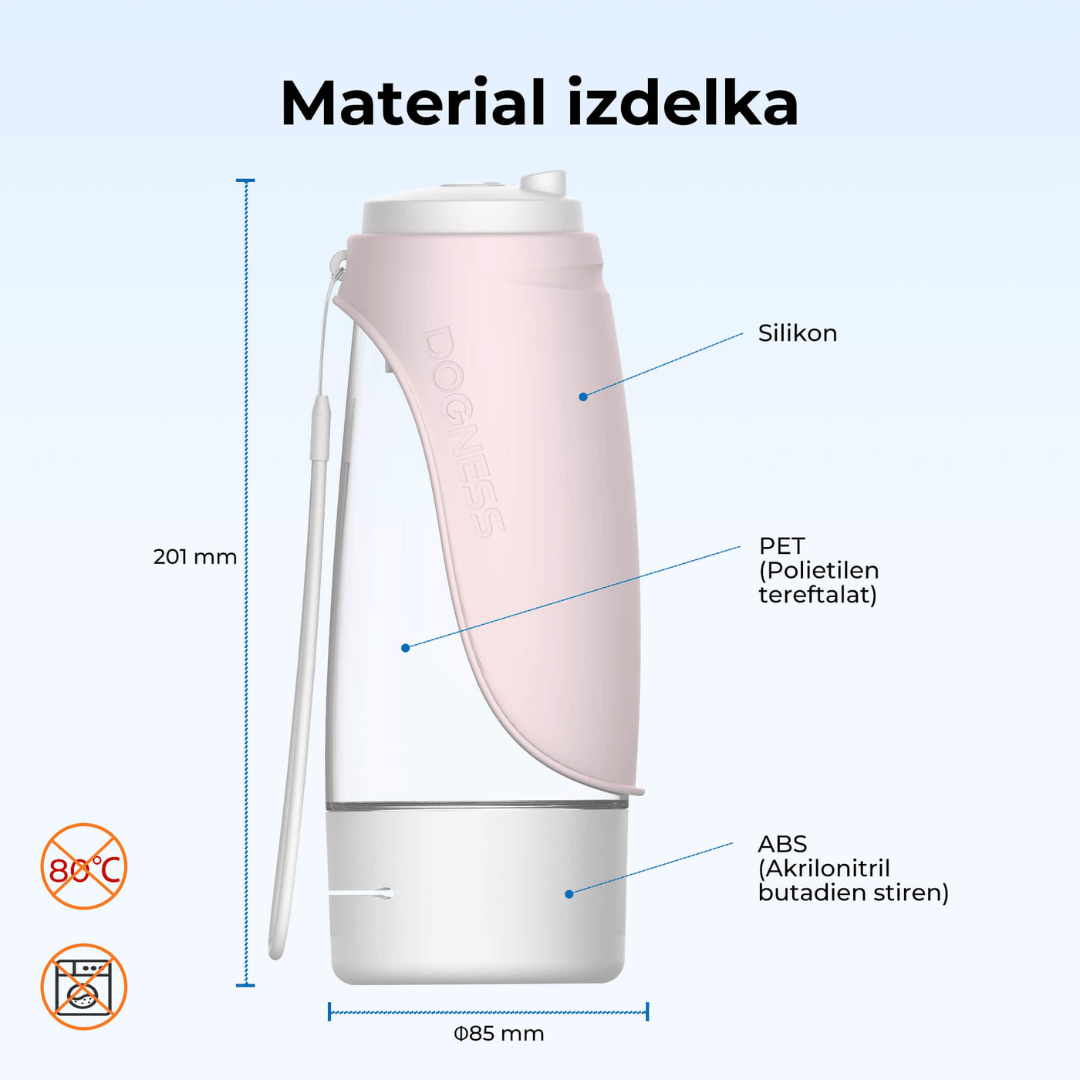 Potovalna steklenica za vodo 2v1 438 ml od Dogness | Na voljo pri Forapet