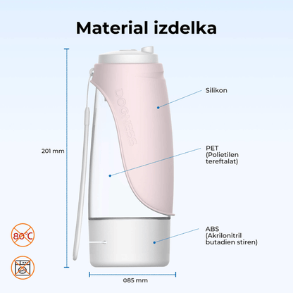 Potovalna steklenica za vodo 2v1 438 ml od Dogness | Na voljo pri Forapet