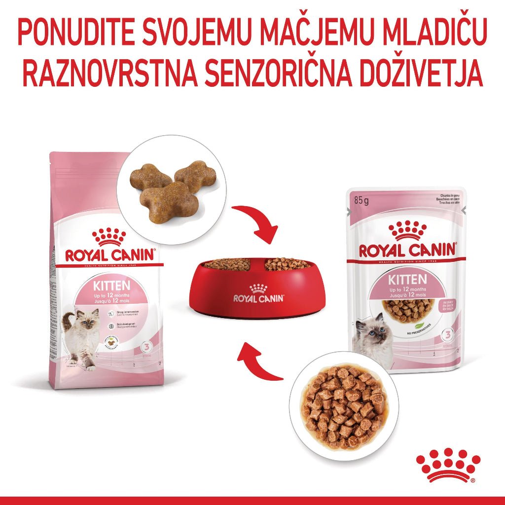 Royal Canin ǀ KITTEN mačja mokra hrana - koščki v omaki 85 g od Royal Canin | Na voljo pri Forapet