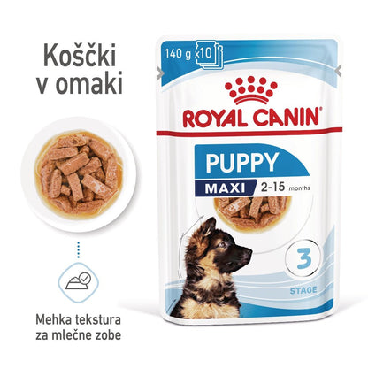 Royal Canin ǀ MAXI PUPPY pasja mokra hrana 140 g od Royal Canin | Na voljo pri Forapet