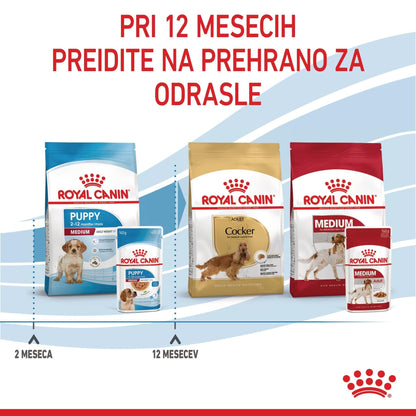 Royal Canin ǀ MEDIUM PUPPY pasja mokra hrana 140 g od Royal Canin | Na voljo pri Forapet