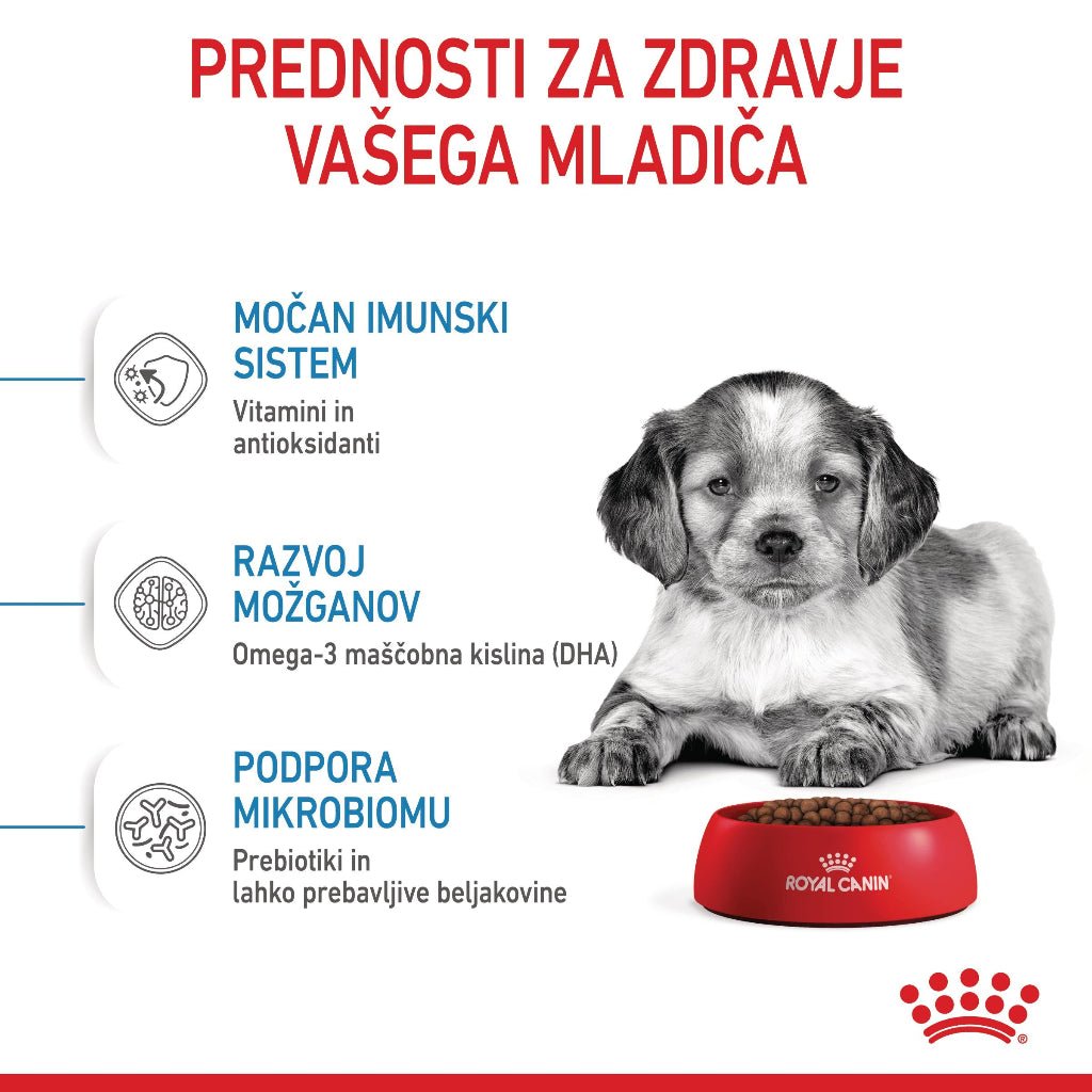 Royal Canin ǀ MEDIUM PUPPY pasji briketi - PERUTNINA od Royal Canin | Na voljo pri Forapet