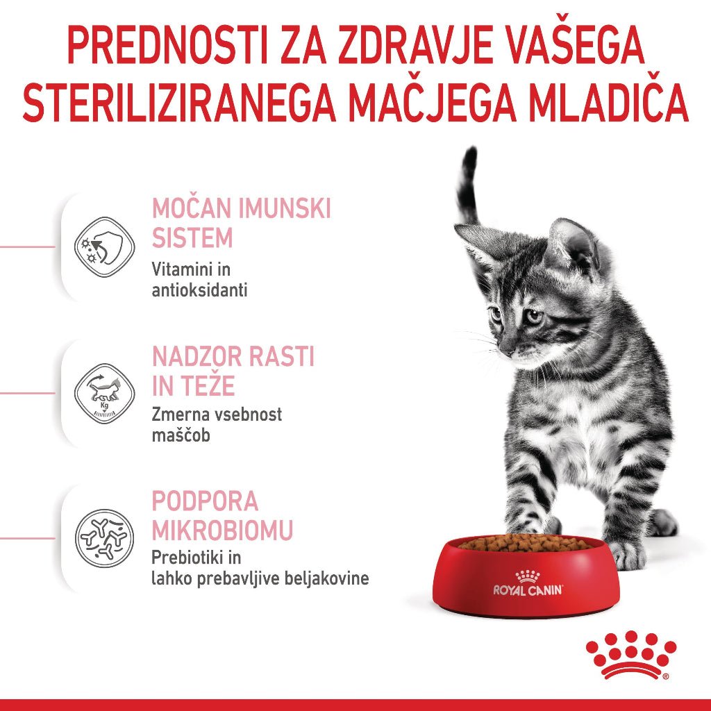 Royal Canin ǀ STERILISED KITTEN mačji briketi - PERUTNINA od Royal Canin | Na voljo pri Forapet